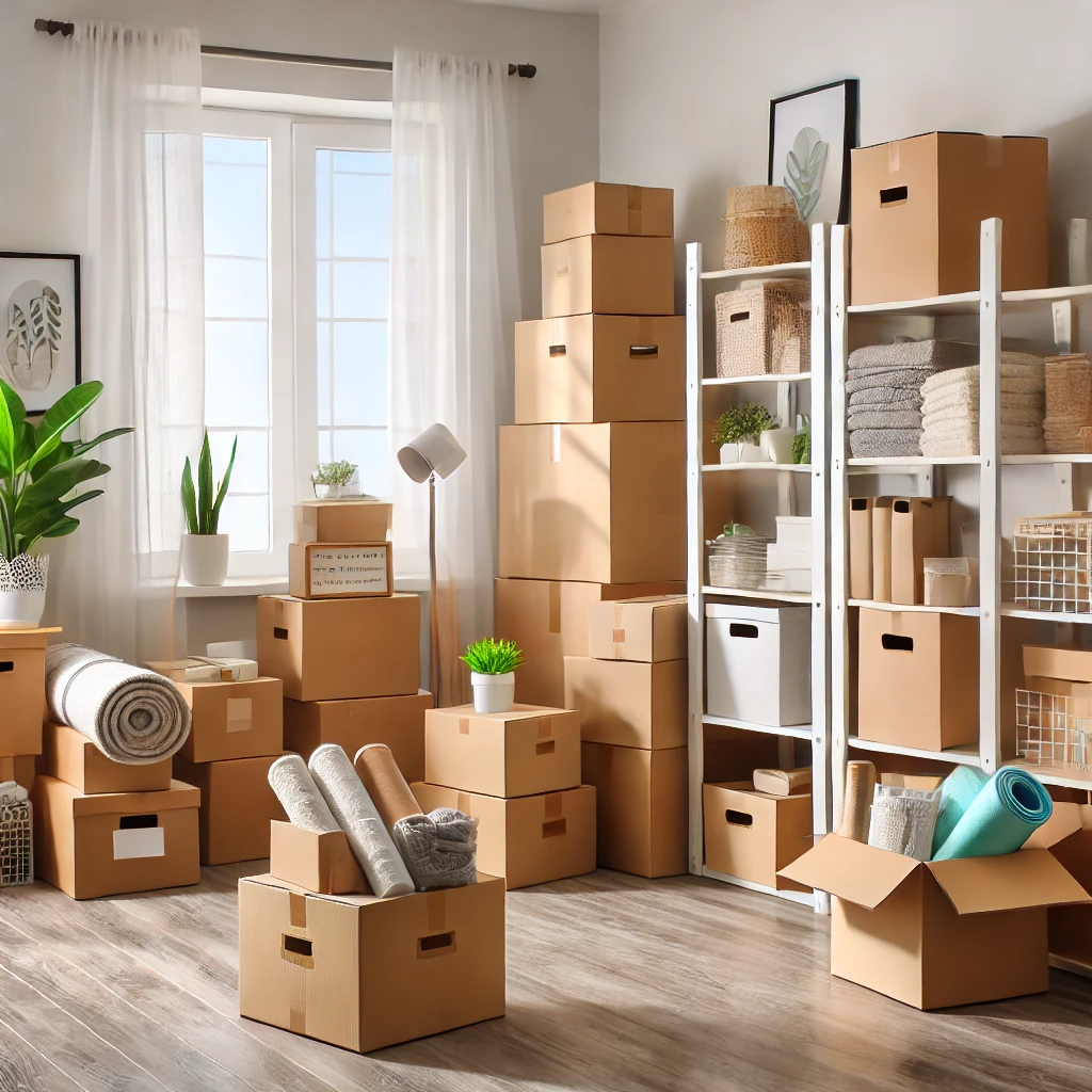 Gepackte Umzugskartons bei einer Entrümpelung